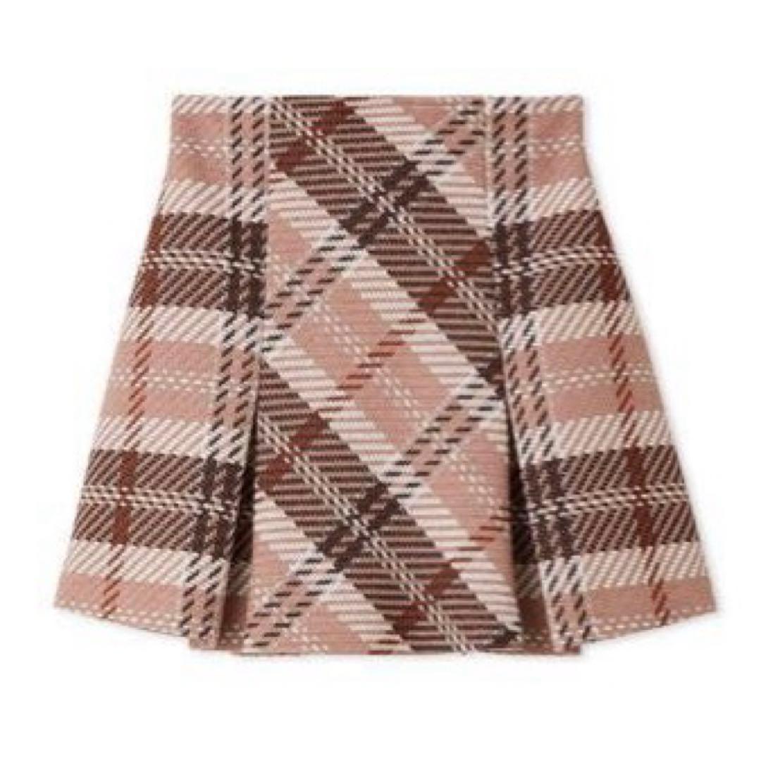 snidel ロービングチェックミニスカート　ピンク