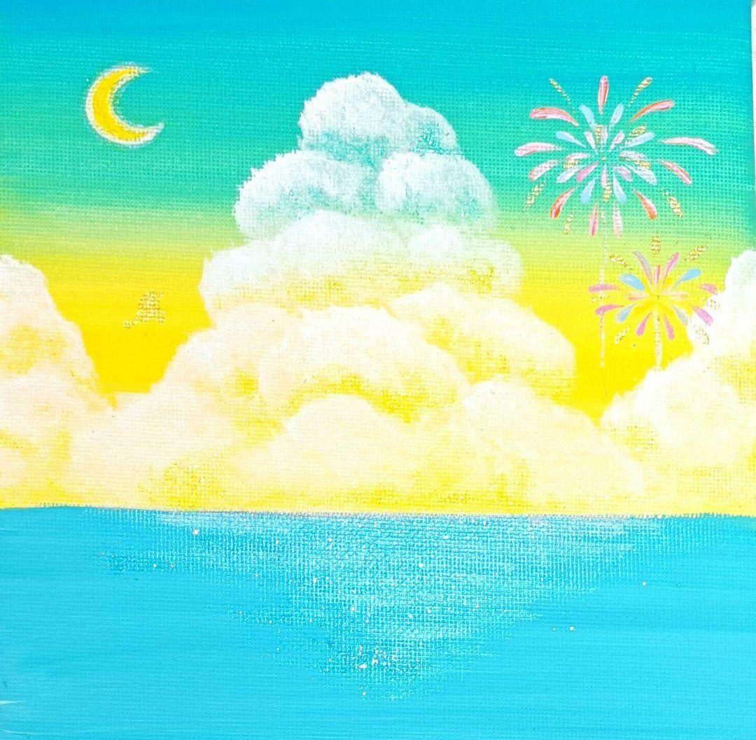 あいここ　開運絵画　❀金運強化レイキボール幸運の鳥バージョン❀