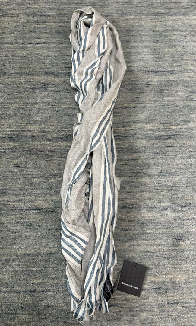 【新品未使用】エルメネジルドゼニア　ストール　カシミヤ・シルク混　グレー