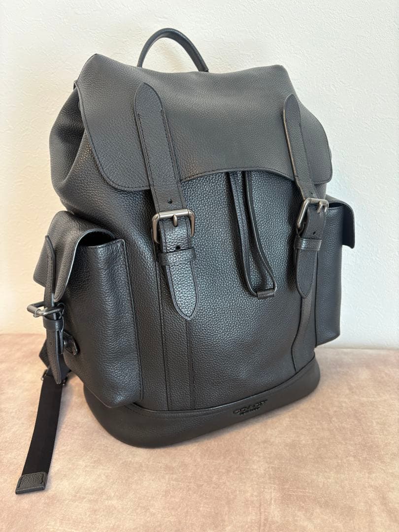 【COACH】 ハドソン バックパック シボ革 大容量 A4 黒