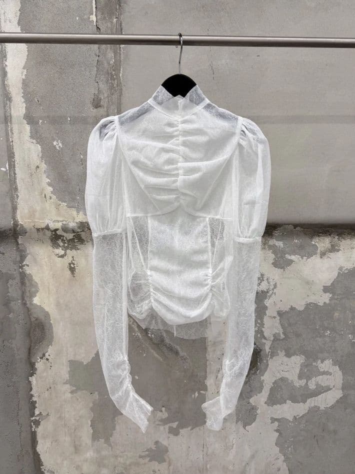 新品未使用 LITMUS Gathered Puffy Lace Top