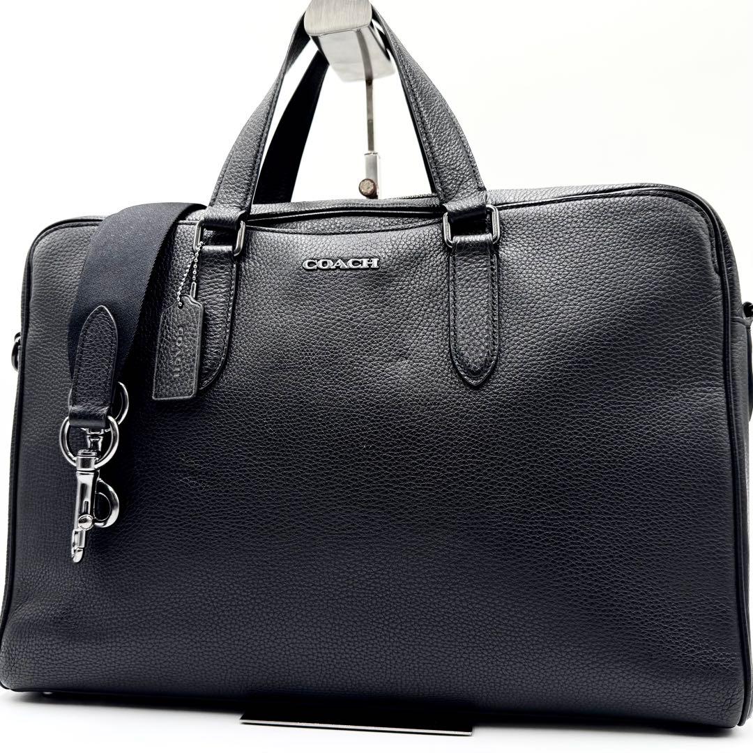 極美品✨ コーチ ブリーフケース 2way グラハム A4 レザー ブラック