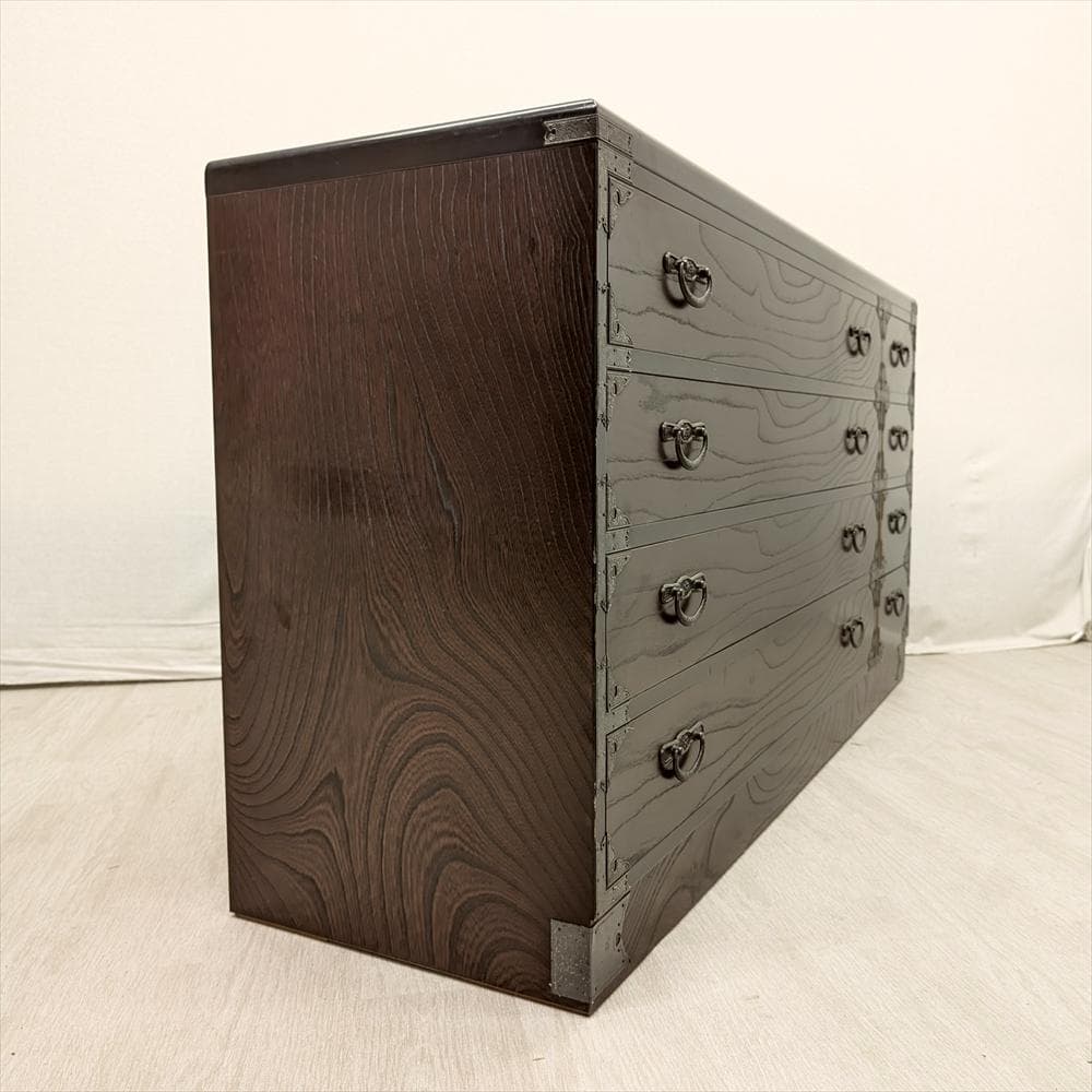 欅 ケヤキ　ローチェスト　ワイドチェスト　タンス　箪笥　引き出し　ドロワー　収納