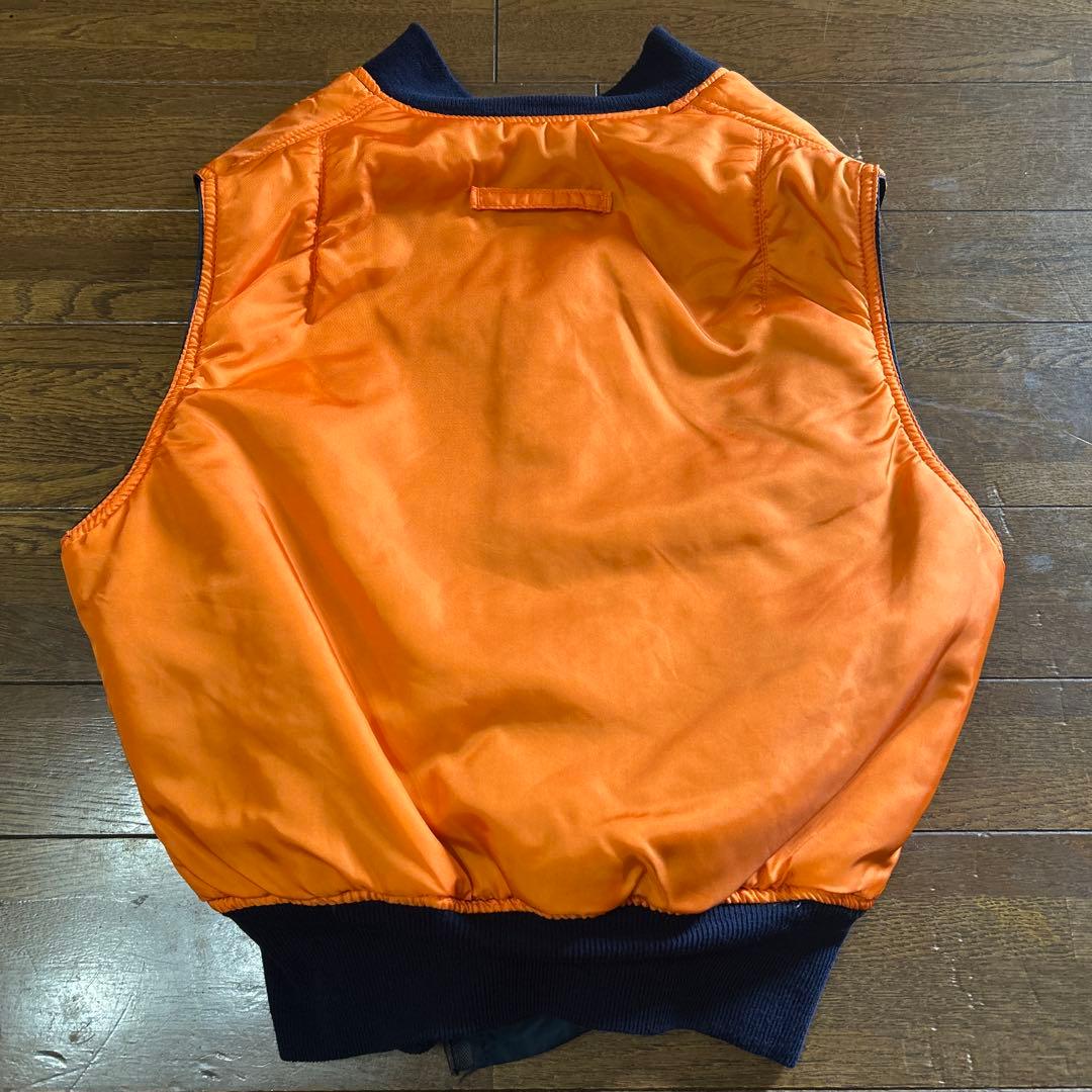 アルファ アメリカ製 MA-1 ネイビー オレンジ M ベスト リーバシブル