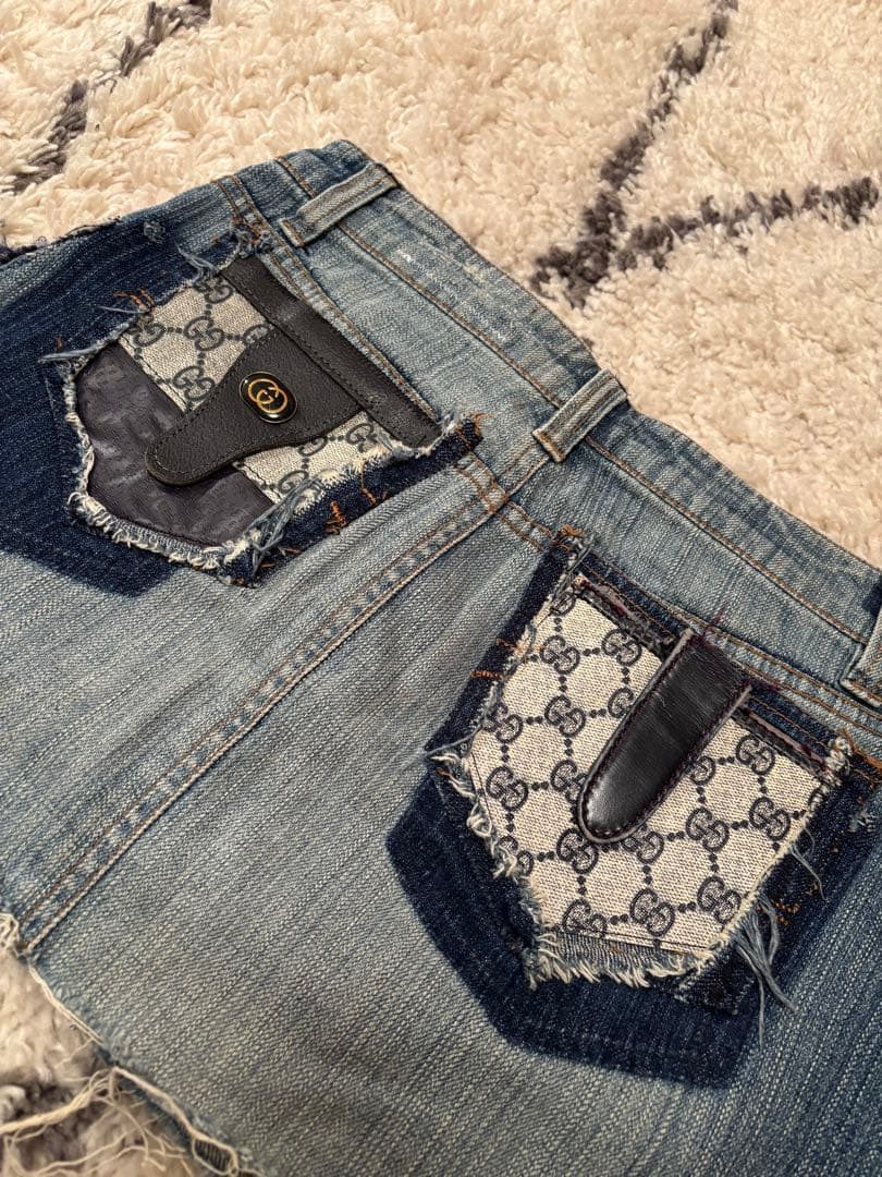 Gucci リメイクデニムミニスカート