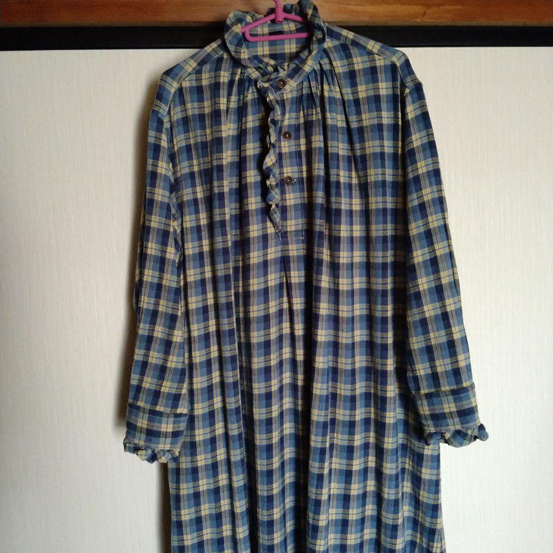 45R インドネルのタックフリルドレス/ブルーイエロー