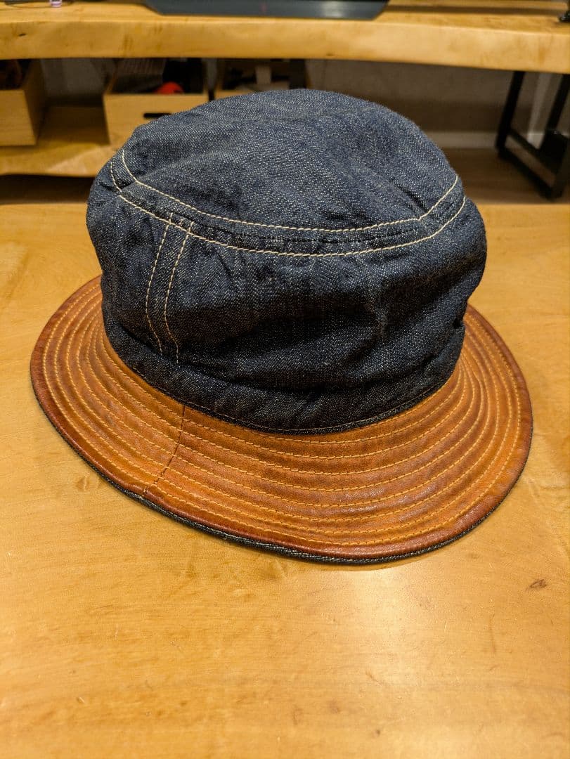 DECHO バケットハット ファティーグハット デニム 革 レザー