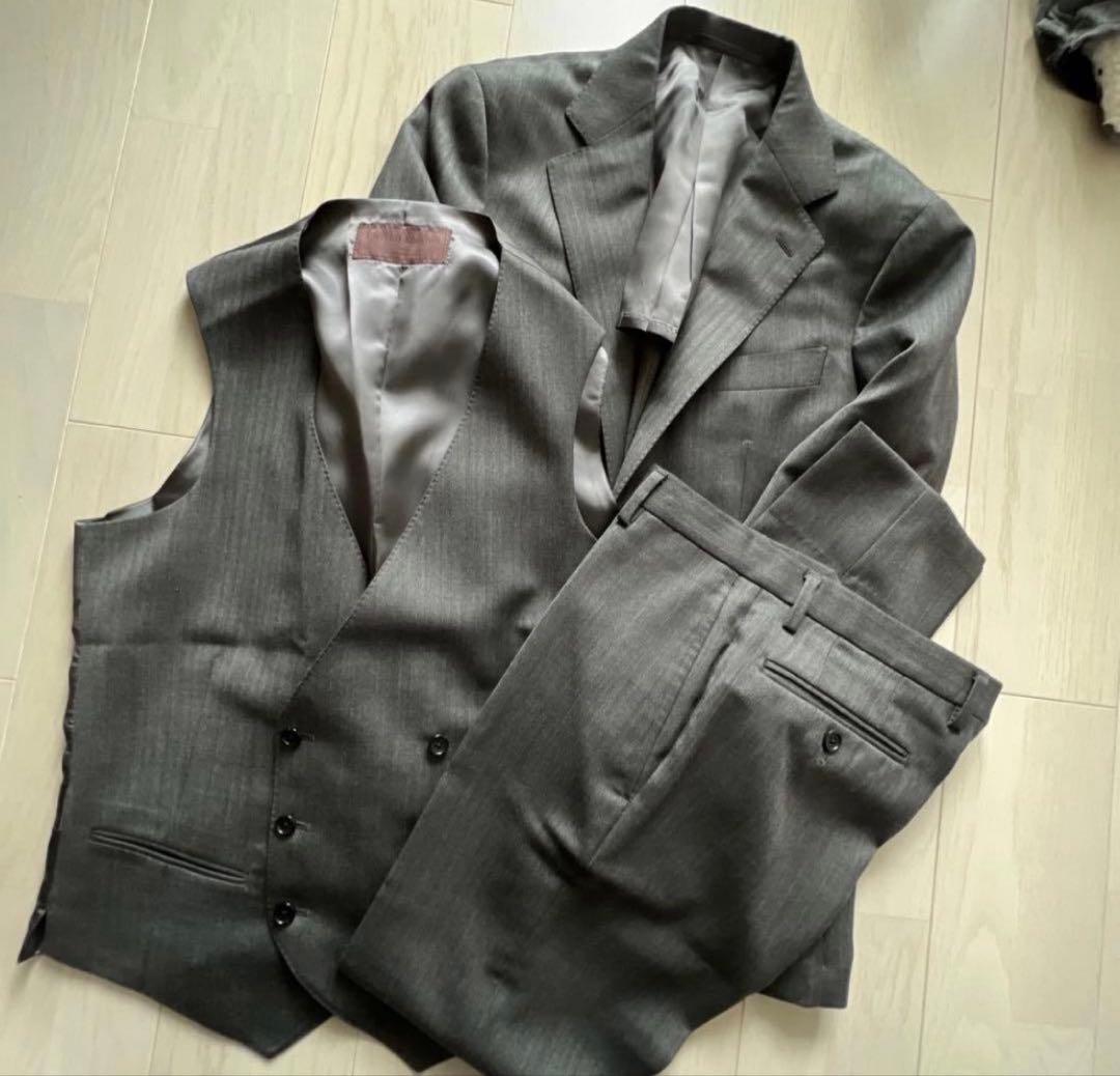 グレー ビジネススーツ 3点セット