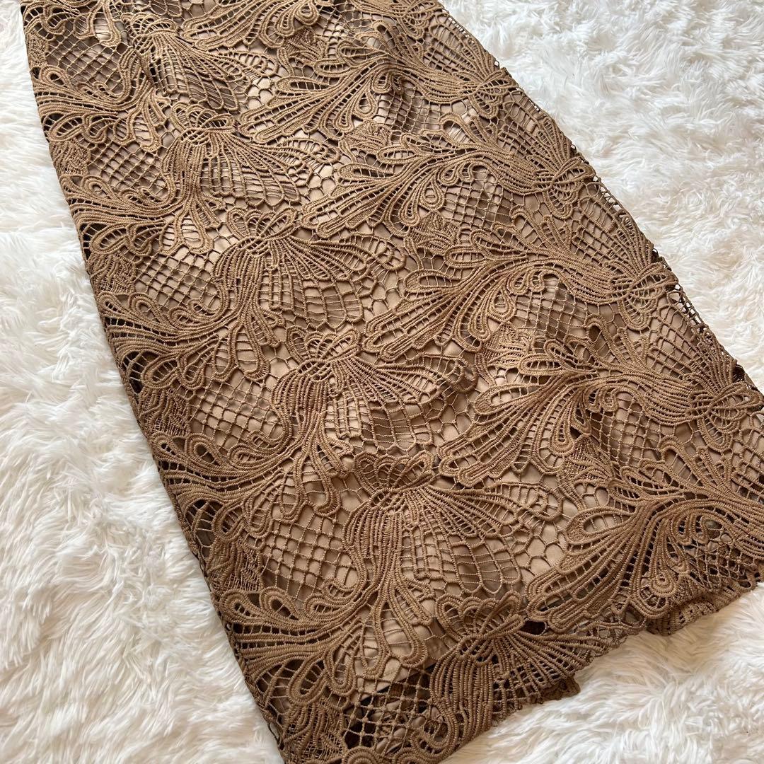 Callarus 結婚式 お呼ばれドレス ケミカルレース Lサイズ ボリューム袖