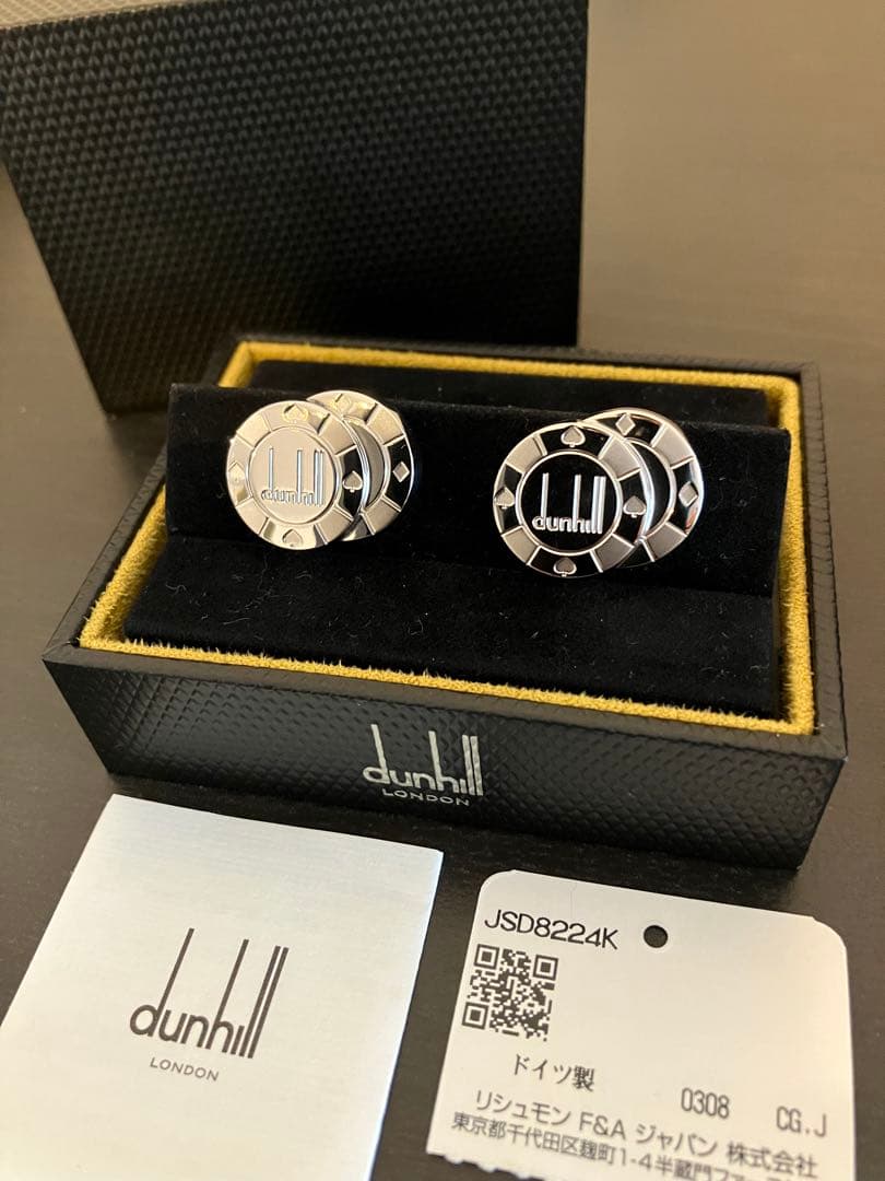 dunhill シルバー カフリンクス カフス　カジノ　新品未使用