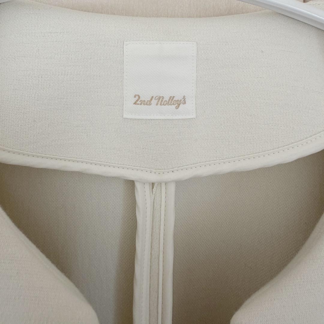 美品NOLLEY'Sノーリーズ　ダンボール　コートショート丈ホワイト