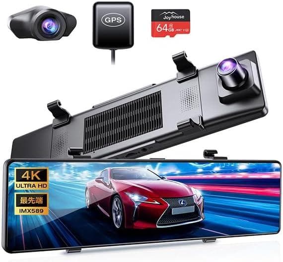 ✨1点物✨ミラー型 ドライブレコーダー 12インチ 4K 前後同時撮影