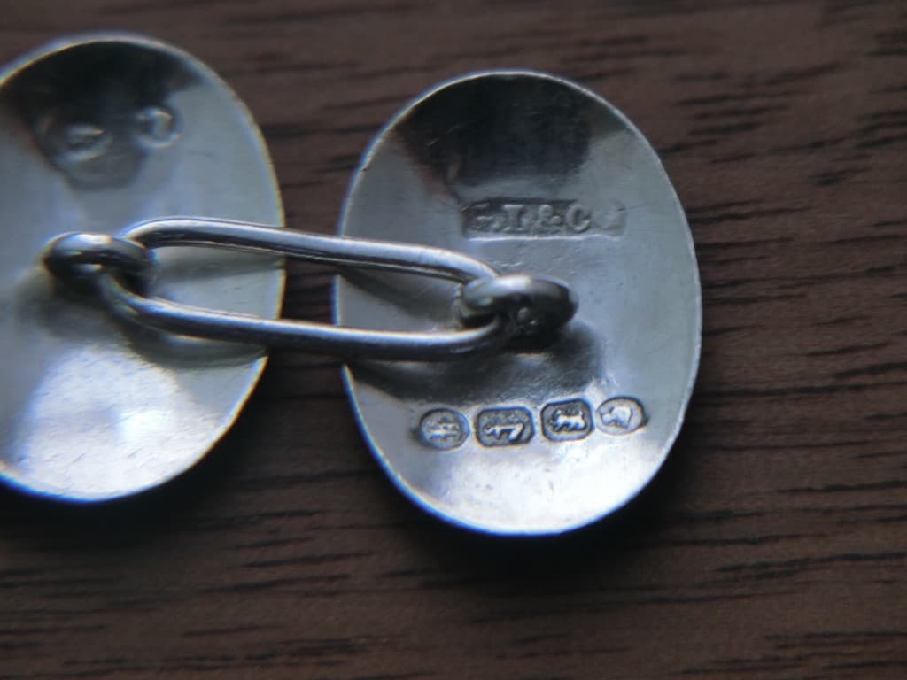 1884年製 アンティーク 純銀製 スターリングシルバー カフリンクス カフス