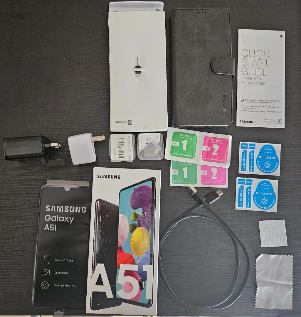 A51本体Sim Free(バッテリー交換済み+カメラフィルム+液晶フィルム)