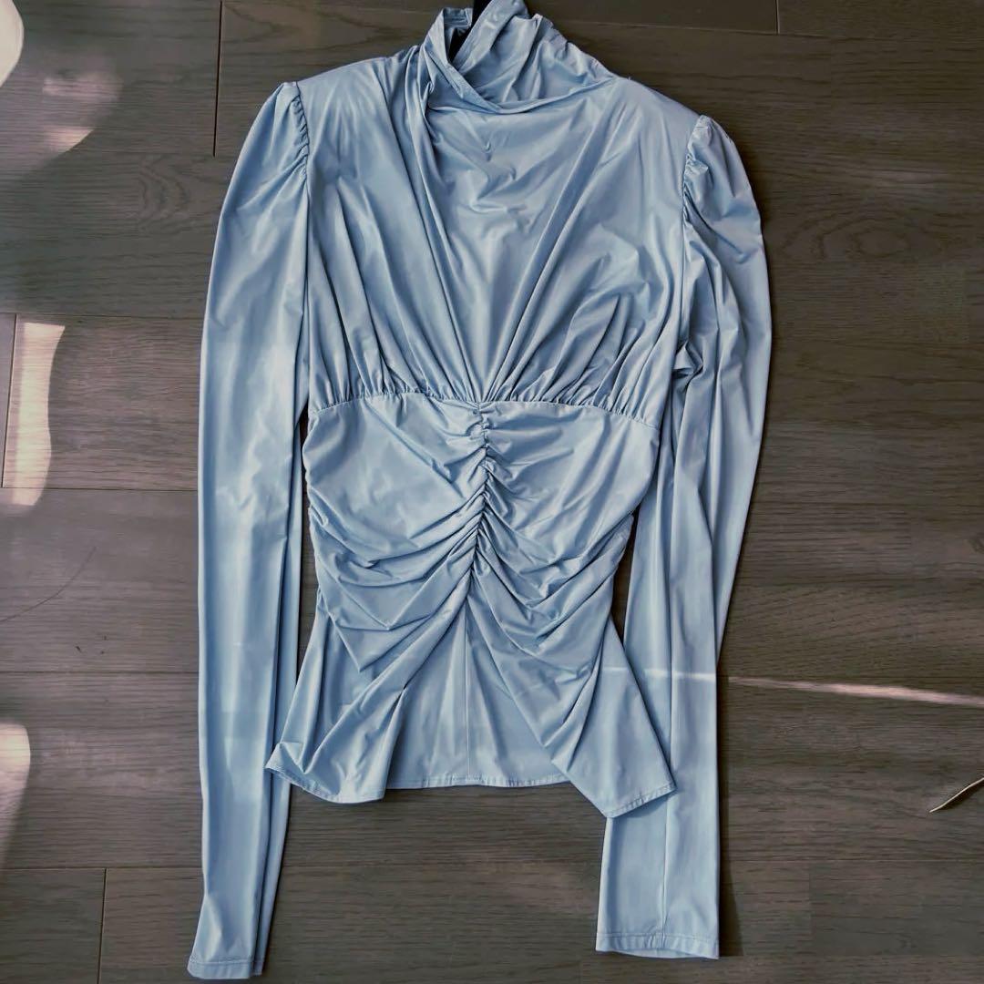 k様限定feticoフェティコライトブルー ラッフルデザイン長袖3