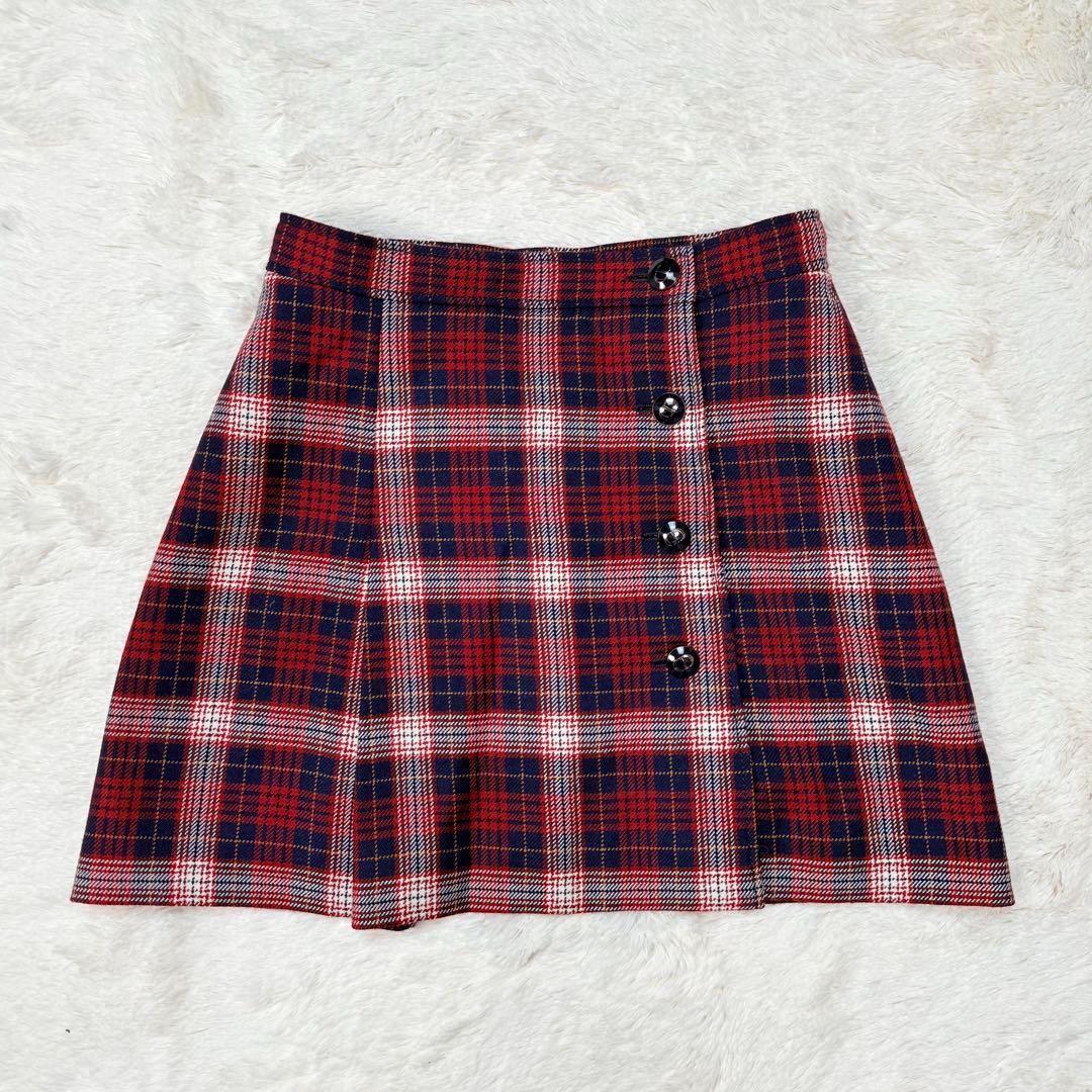 21AW⭐️美品⭐️クリスチャンディオール ラップスカート チェック CDボタン