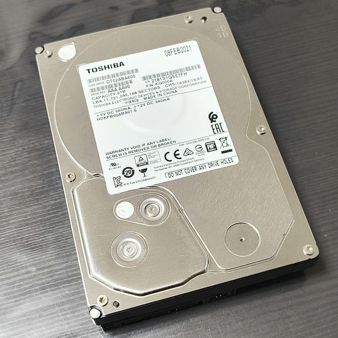 6TB 東芝 HDD DT02ABA600 使用時間1895時間