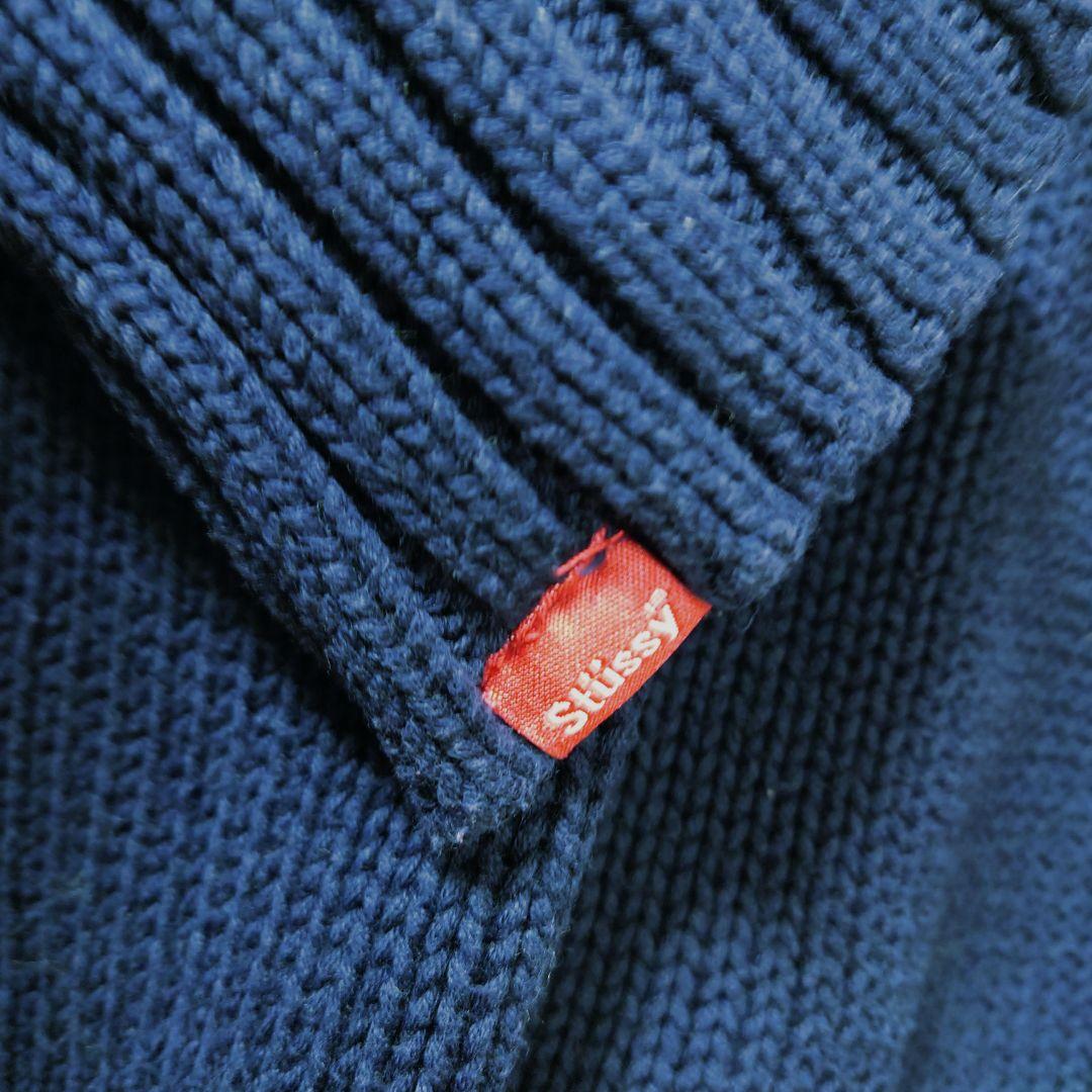STUSSY ステューシー アメリカ国旗 星条旗コットンニット ネイビー L
