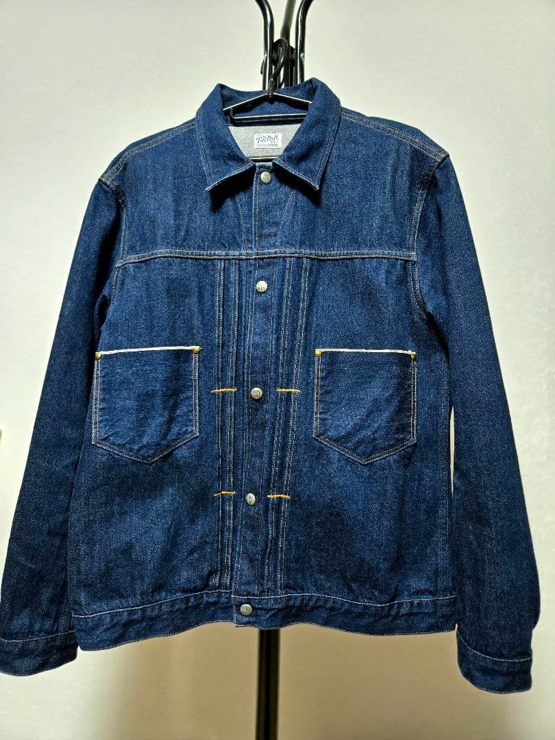 【RADIALLラディアル・プリーツデニムジャケット・Gジャン】赤耳