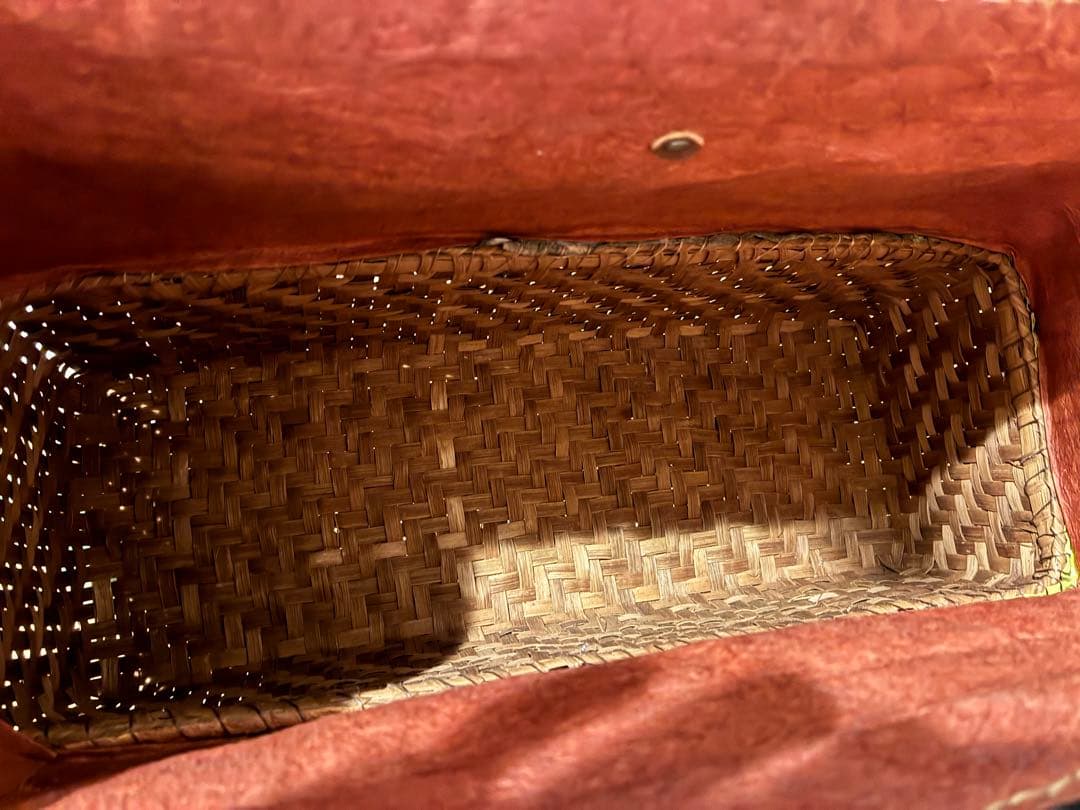 和紙場地　山葡萄　かごバッグ