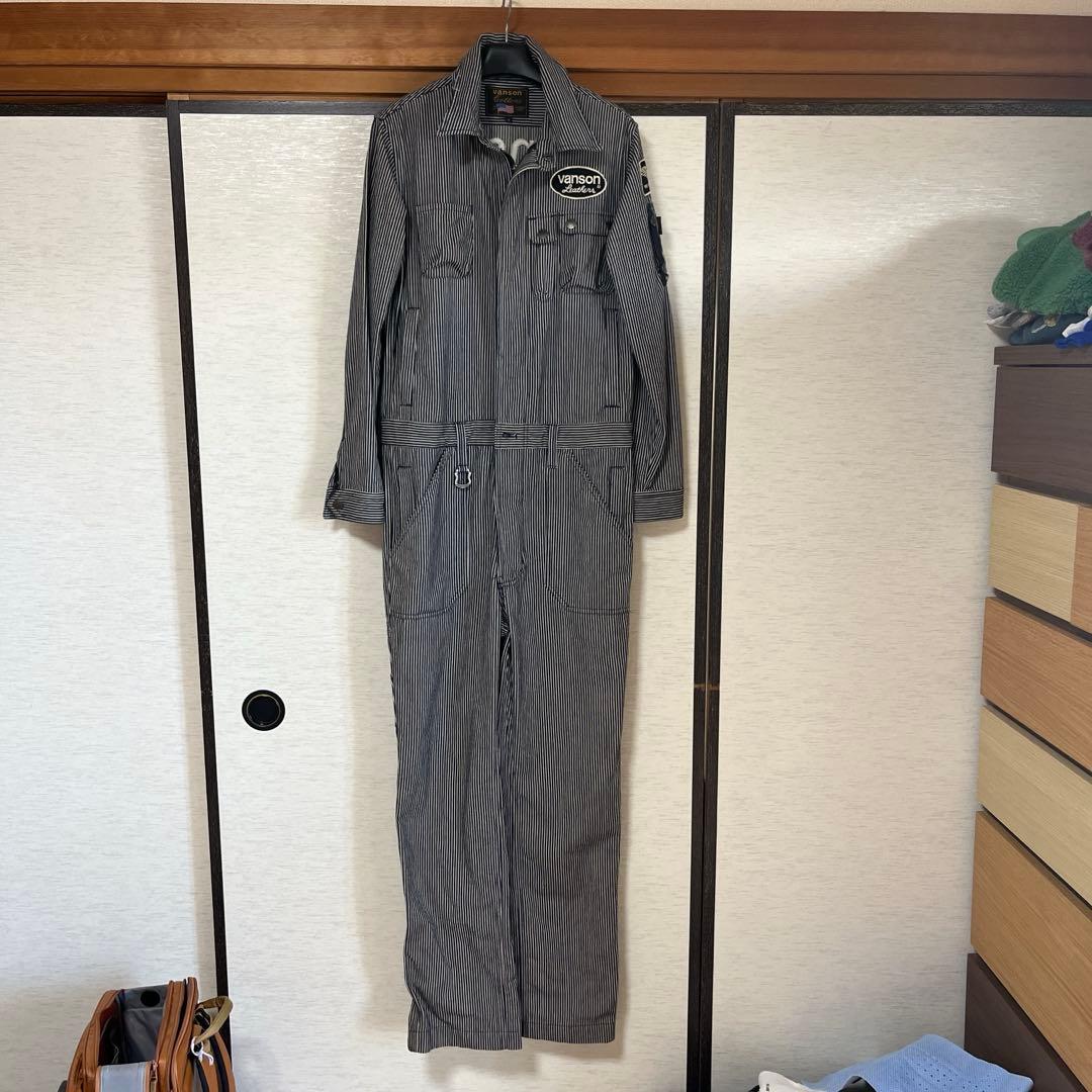 バンソン　オーバーオール　サイズＳ ストライプ