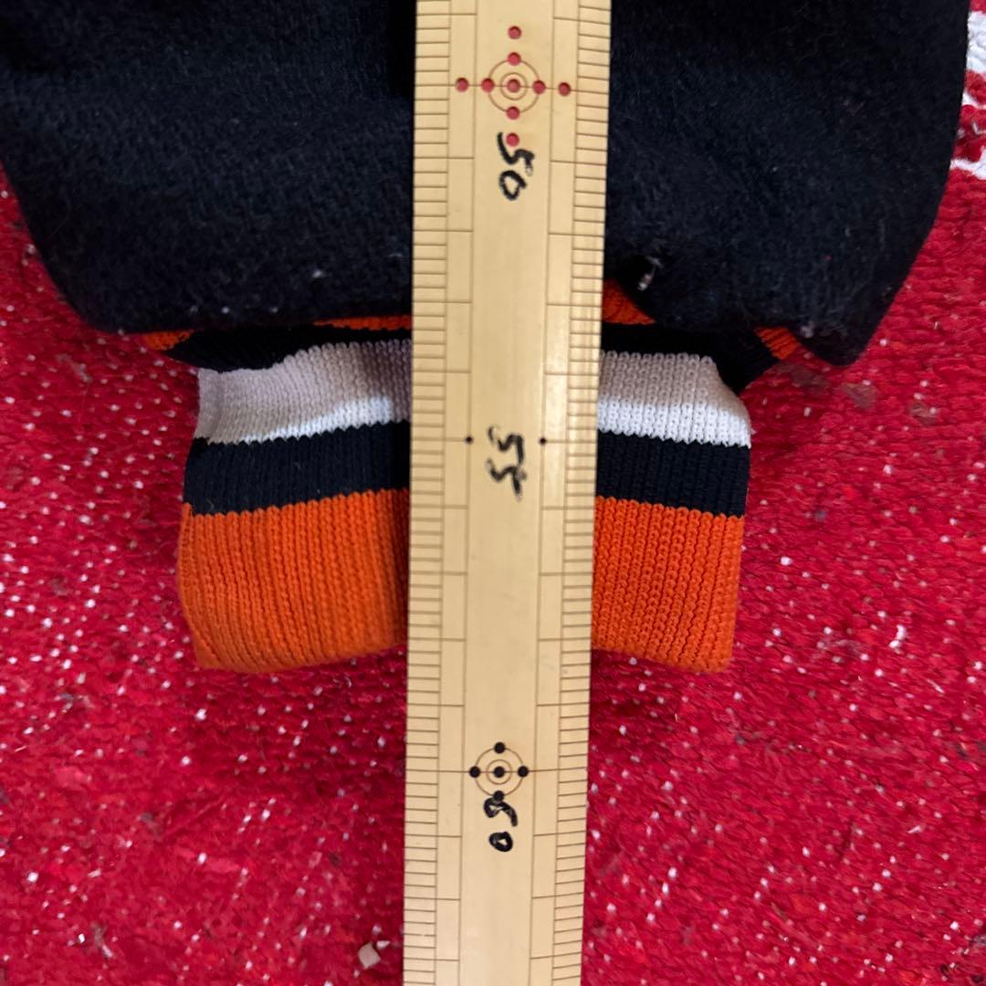 ヴィンテージスクールジャケット　ウール　レザー切替 チェーンステッチ刺繍 XL