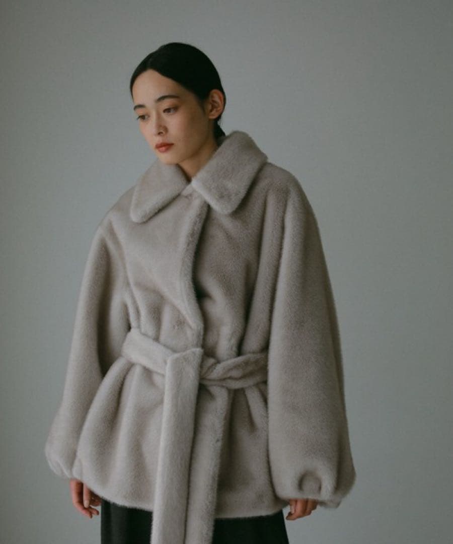 CASA FLINE スタンドカラーリサイクルファーコート
