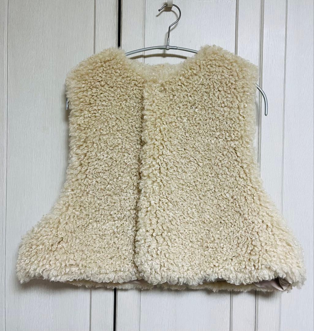HYKEハイク FAUX SHEARLING CROPPED VEST ベージュ
