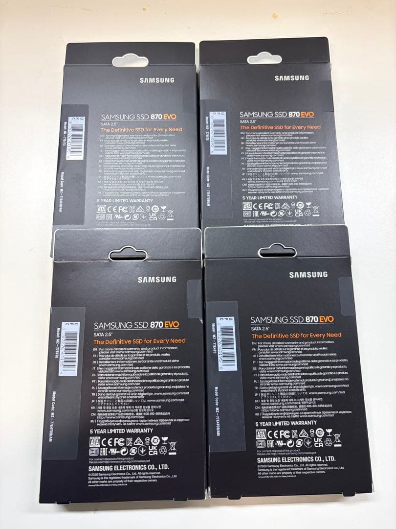 【新品未開封】Samsung 870 EVO SSD 4TB 4個