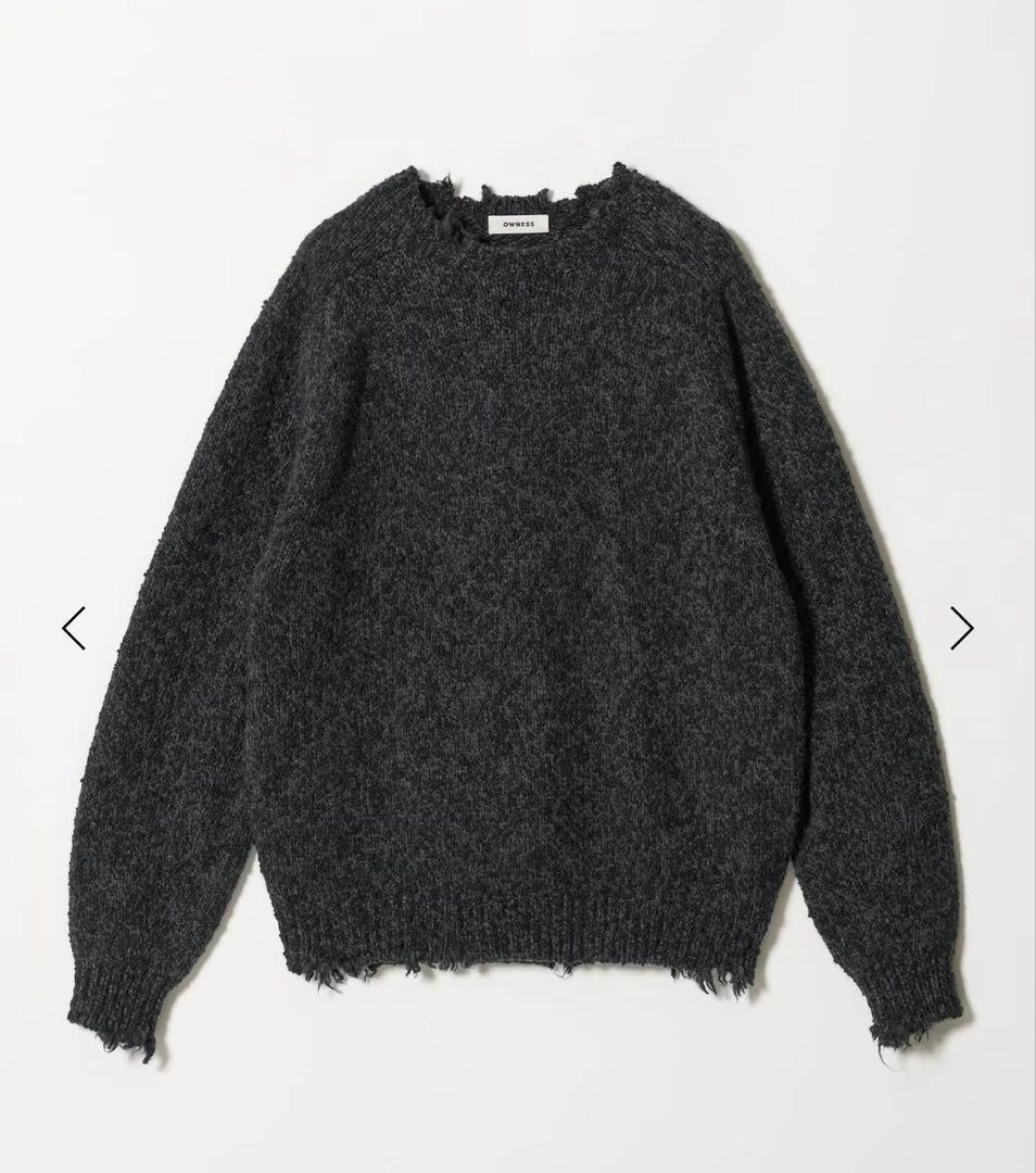 本日で削除します＜OWNESS＞ネップ クラッシュ クルーネック ニット
