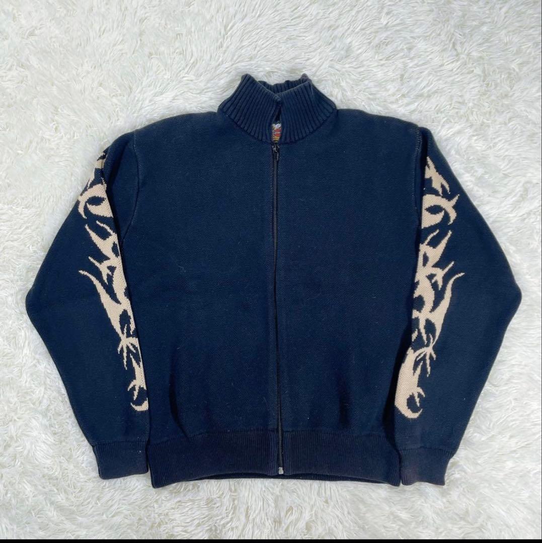 ハーレーダビッドソン　コットン　セーター　ビッグロゴ　Ｌサイズ　古着