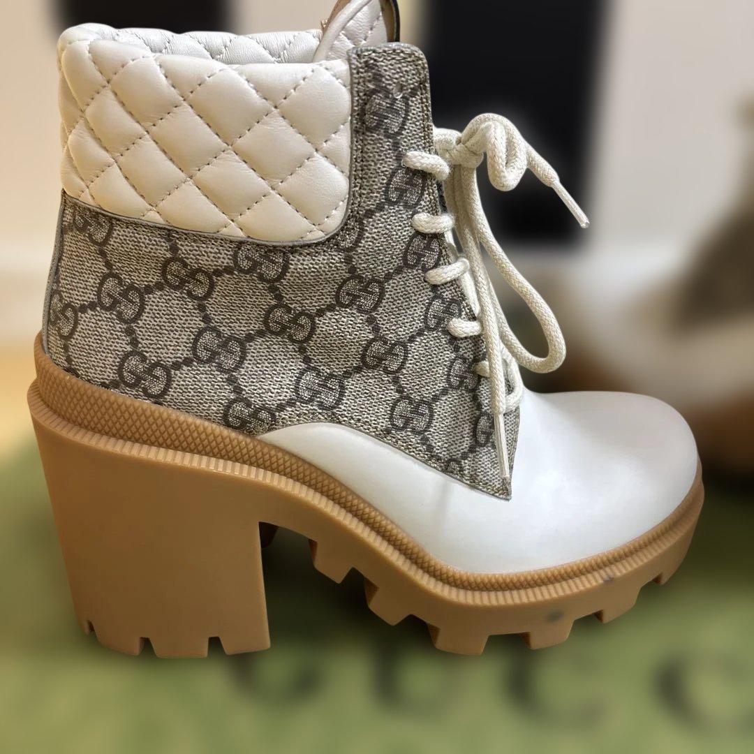 【超美品】グッチGGスプリーム アンクルブーツ36 1/2 23.5cm