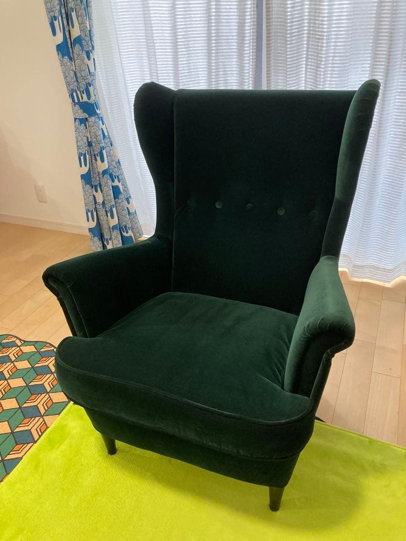 【IKEA】STRANDMON ストランドモン／ウイングチェア ／ダークグリーン