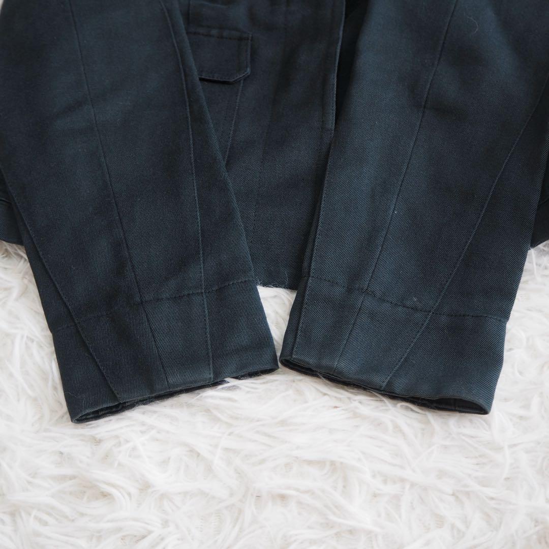 GUCCI グッチ テーラードジャケット ロゴボタン リネン 深緑 38