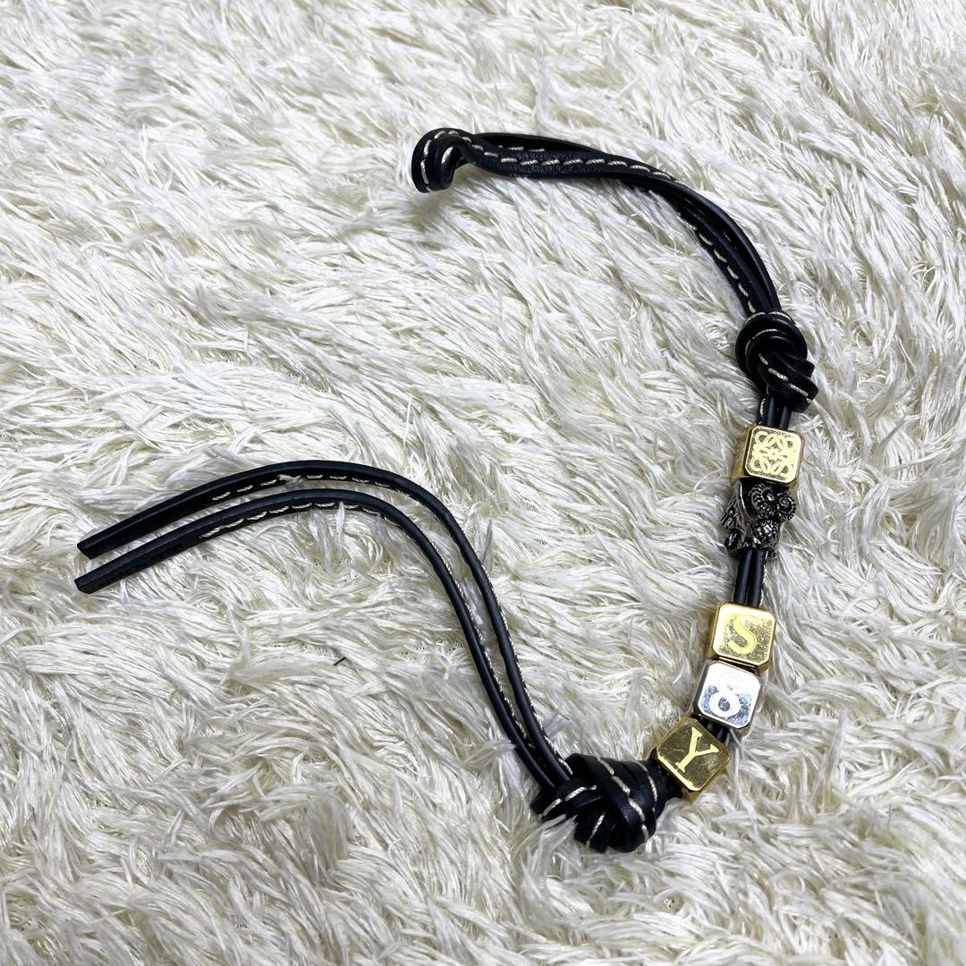 ロエベ 美品 アナグラム バッグチャーム ストラップ イニシアル