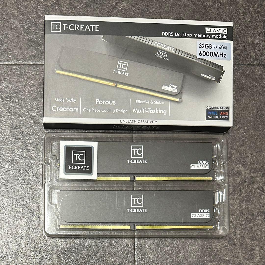 TEAM DDR5 6000Mhz PC5-48000 16GBx2枚