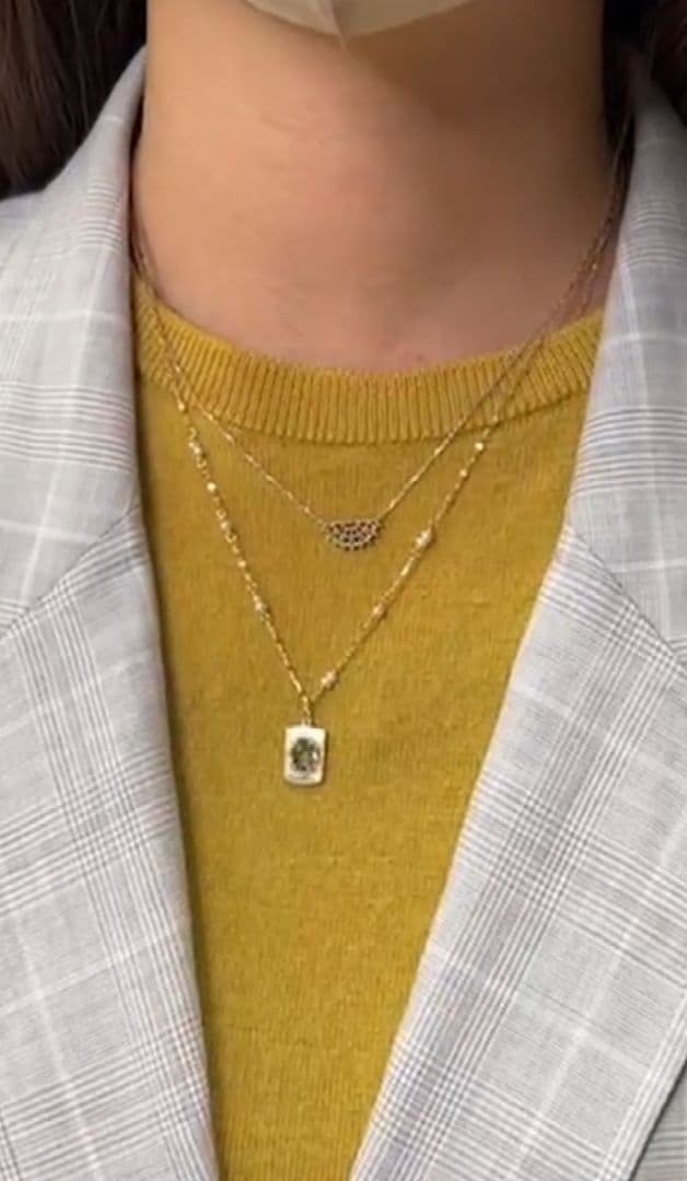 アガット agete グリーンクォーツ×シルバー チャーム K10 ネックレス