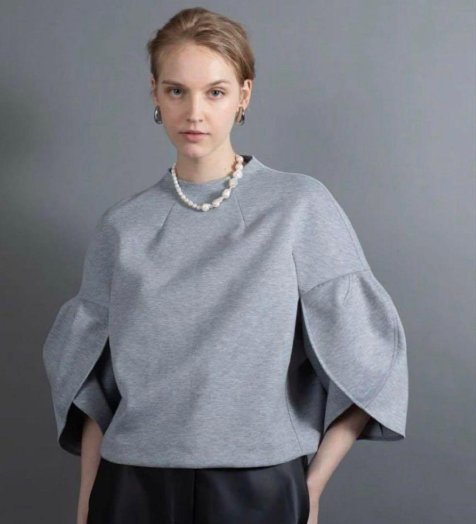 heve へイヴ チューリップボンディングブラウス グレー