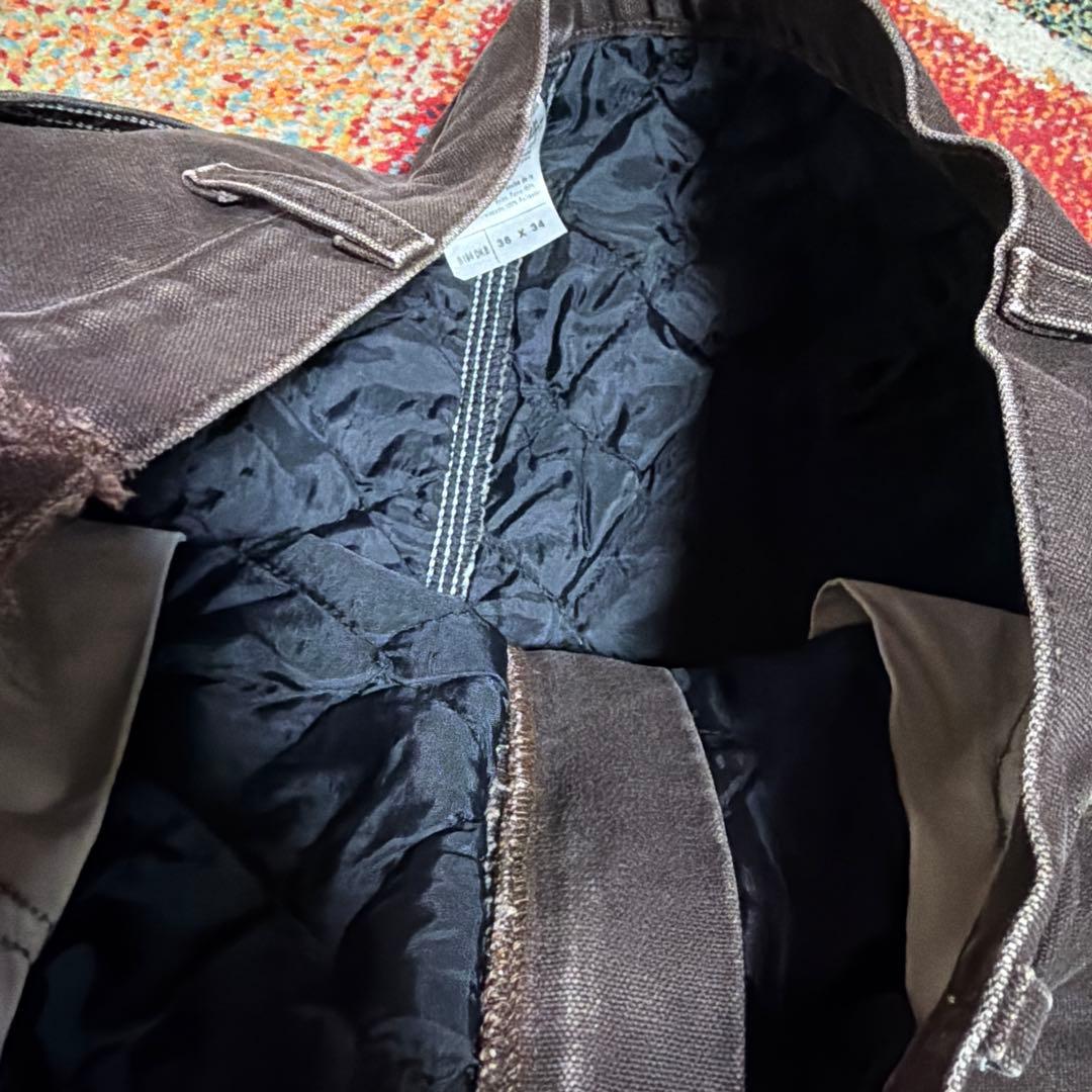 carhartt ダブルニー　裏地キルティング　ダークブラウン　36×34