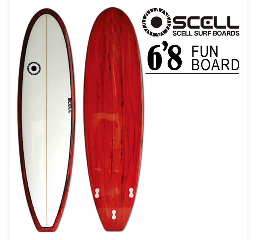 【送料込み】サーフボード ファンボード6'8 赤