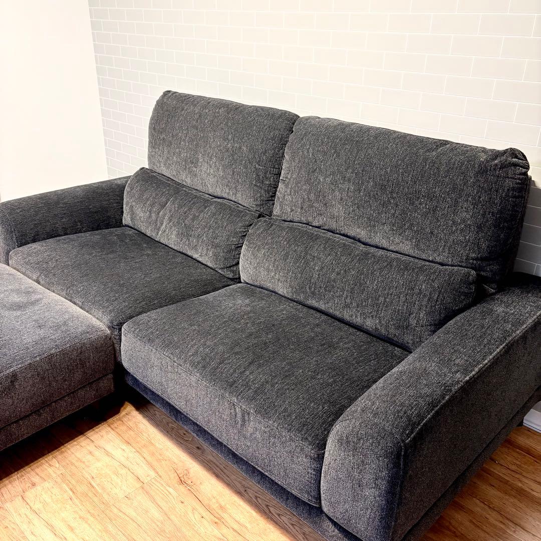 ◎ほぼ新品　名古屋市限定！ 万代家具　3人掛けソファ　☆オットマン付き！