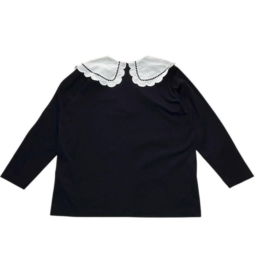 yori　スカラップカラー　長袖トップス　 ネイビーF