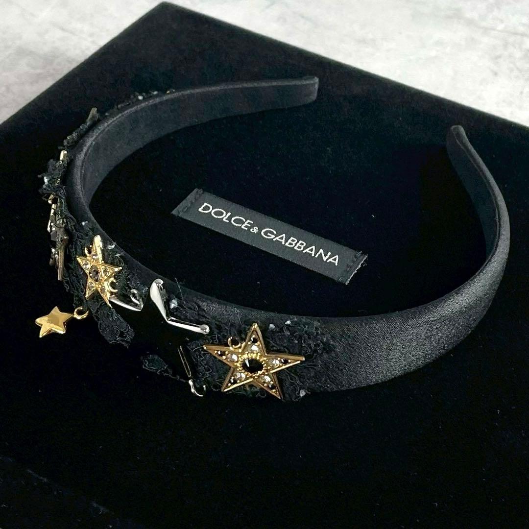 希少★ドルチェ＆ガッバーナ レース 星 カチューシャ ブラック レディース