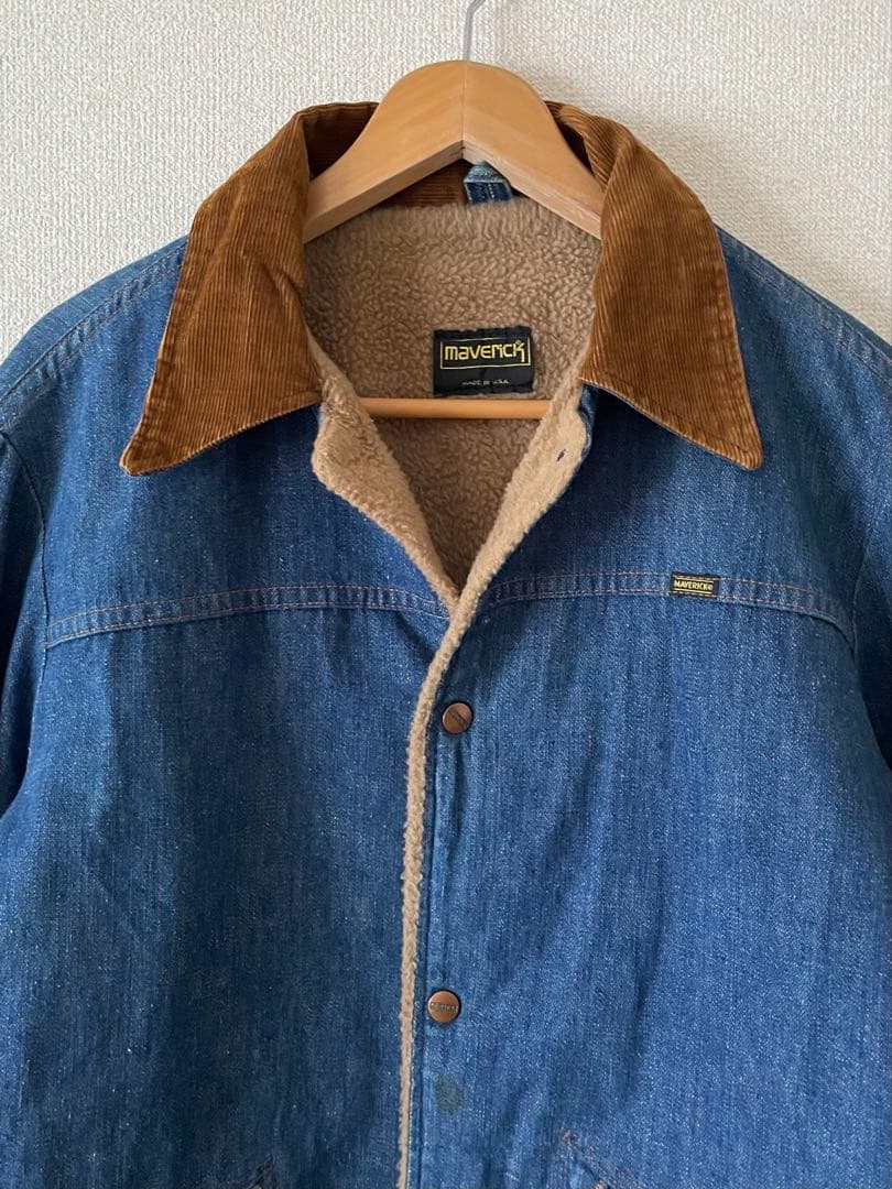 70,80's USA製 MAVERICK 裏ボアデニムジャケット　マーベリック