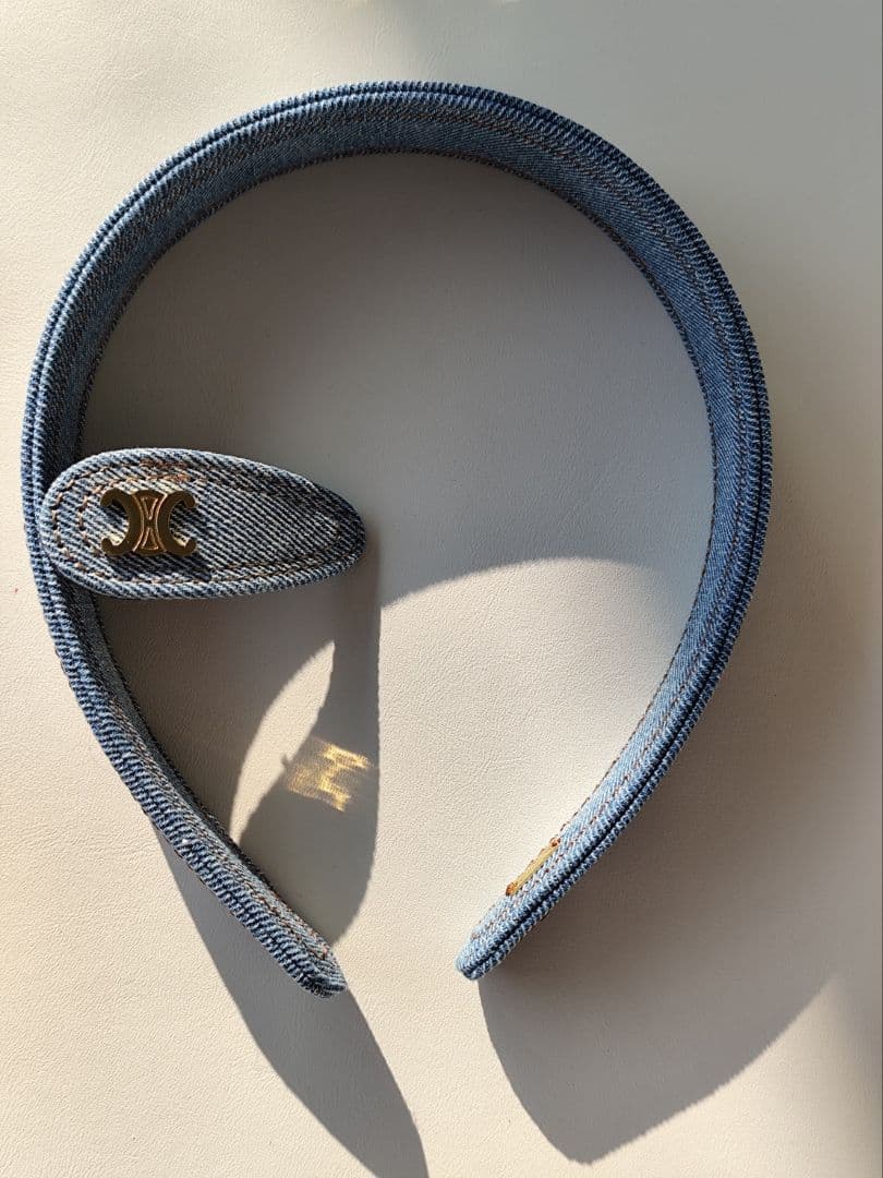 CELINE　デニムカチューシャとヘアクリップ2点セット