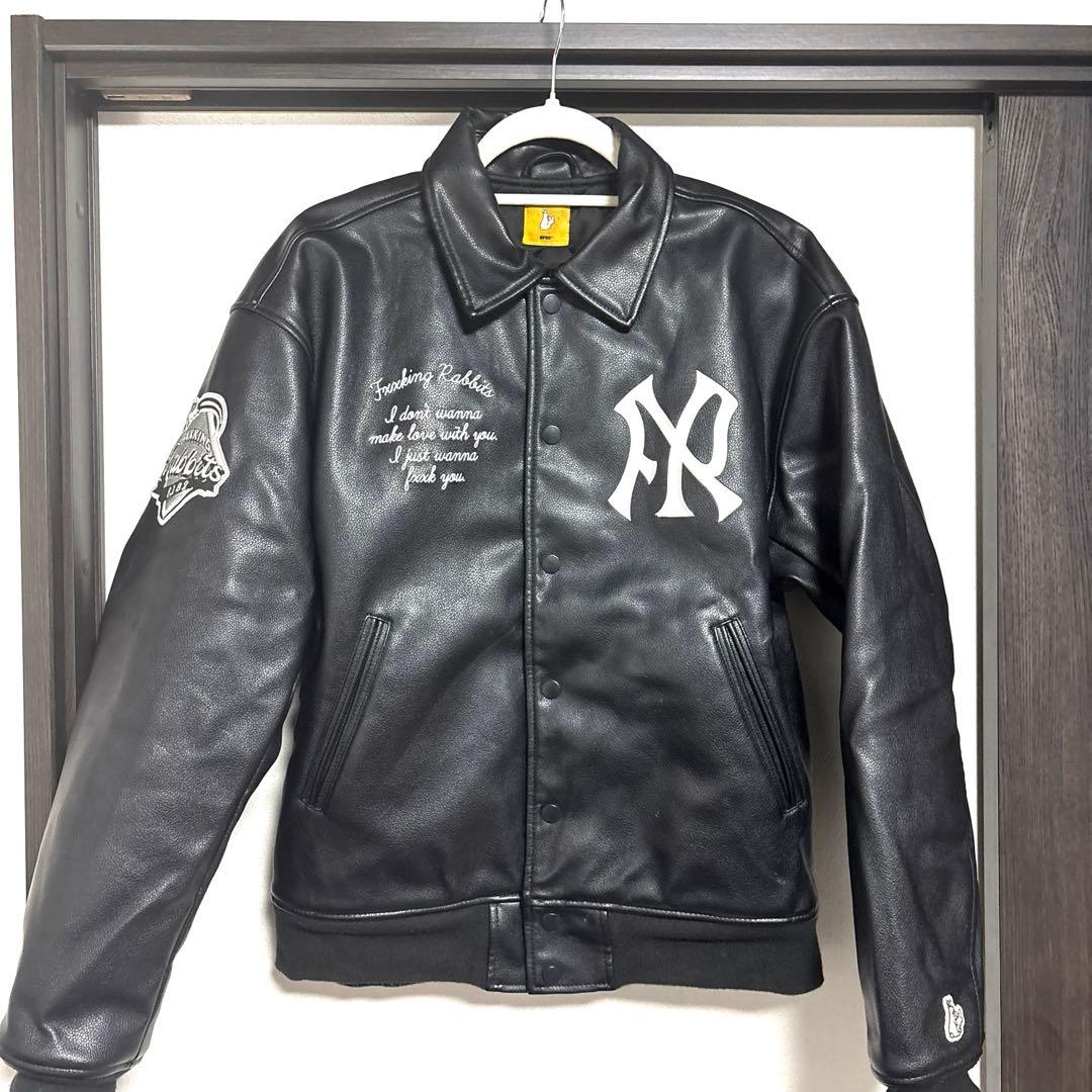 [入手困難 ] FR2 ネオレザー バーシティジャケット スタジャン Mサイズ