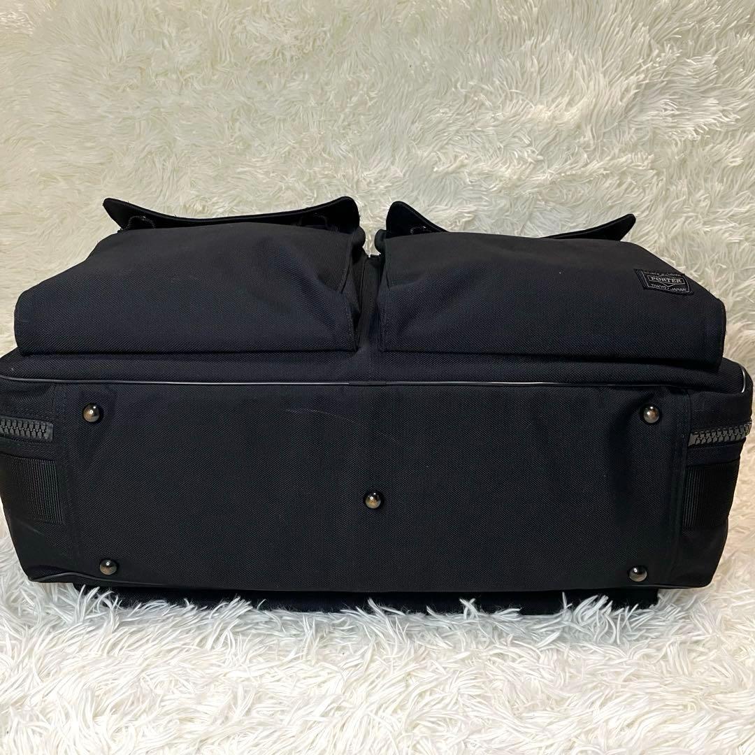 【美品】PORTER アングル ダッフルバッグ 2way 大容量 ブラック
