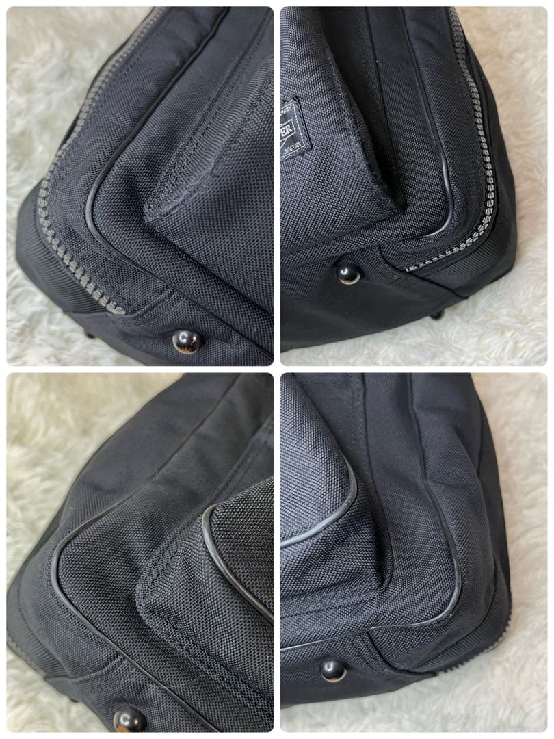 【美品】PORTER アングル ダッフルバッグ 2way 大容量 ブラック