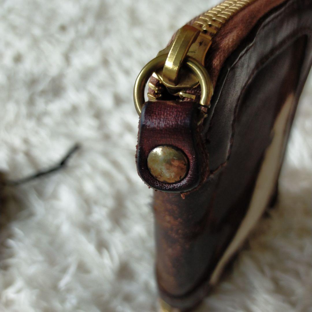 カンポマッジ CAMPOMAGGI 財布 ハラコ ラウンドファスナー