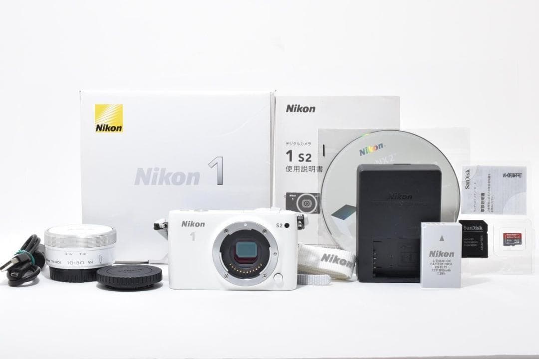 【箱付き】 Nikon ニコン 1 S2 ホワイト ミラーレス一眼カメラ